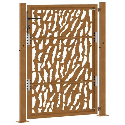 Градинска порта 100x125 см, издръжлива стомана, дизайн с трасета