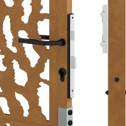 Градинска порта 100x125 см, издръжлива стомана, дизайн с трасета