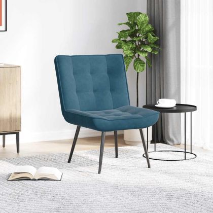 Релаксиращ стол син 64x74x84 cm кадифе