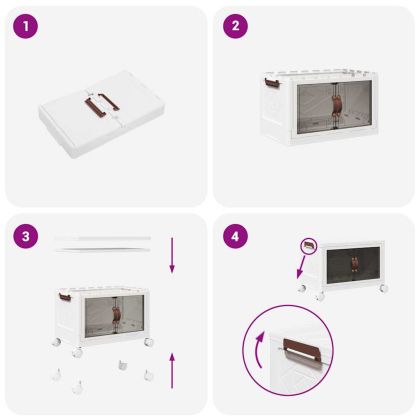 Кутия за съхранение с колела 75 L 64x40x41 cm