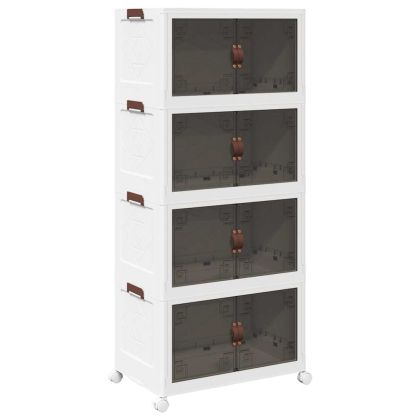 Кутия за съхранение с колела на 4 нива 75 L 64x40x141,5 cm