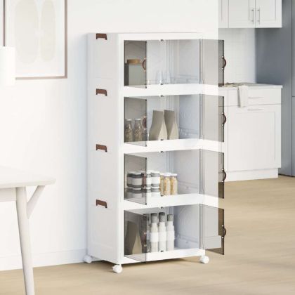 Кутия за съхранение с колела на 4 нива 75 L 64x40x141,5 cm