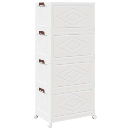 Кутия за съхранение с колела на 4 нива 75 L 64x40x141,5 cm