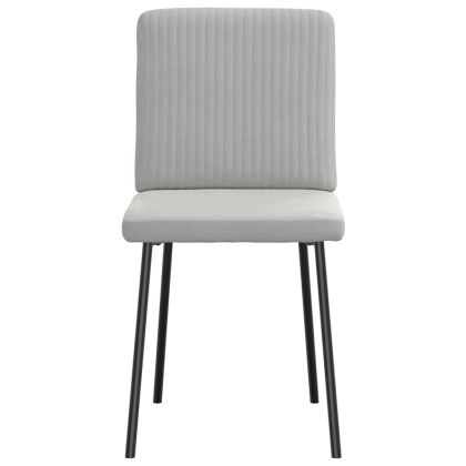 Трапезни столове, 6 бр, светлосиви, кадифе