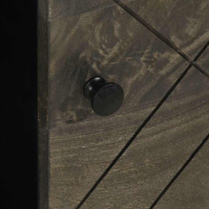 Кафе маса, черна, 80x50x40 см, мангово дърво масив