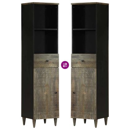 Шкаф за баня 38x33x160 см масивно мангово дърво