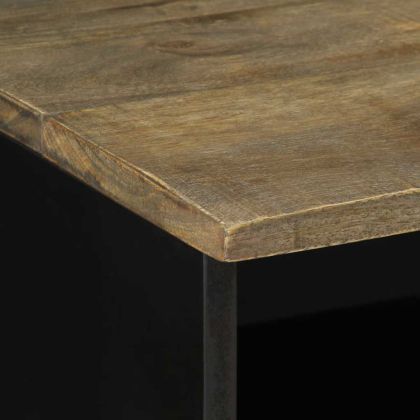 ТВ шкаф, черен, 80x33x46 см, мангово дърво масив