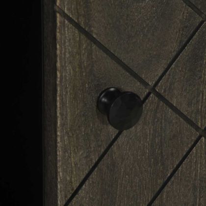 Бюфет черен 90x33x75 cm Масивна дървесина Манго