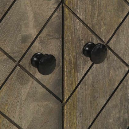 Бюфет черен 60x33x75 cm Масивна дървесина Манго