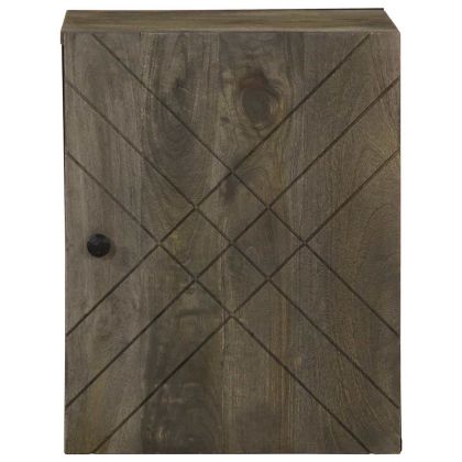 Стенен шкаф за баня Черен 38x33x48 cm Масивна дървесина Манго