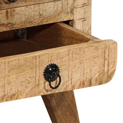 Нощно шкафче 2 бр. 37x32x50 см Масивна дървесина Грубо манго