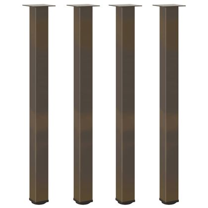 Крака за бар маса, 4 бр., естествена стомана, 110-112 см, стомана