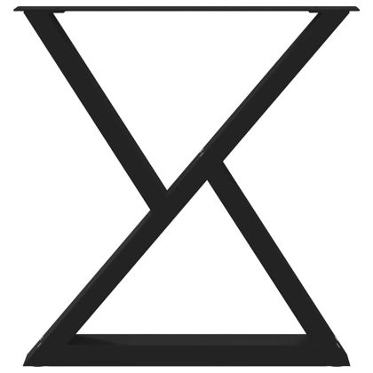 Крака за трапезна маса, 2 бр., черни, 70 x (72-73,3) см, стомана