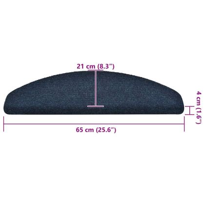 Изтривалки за стълби, самозалепващи се, 30 бр., 65x21x4 см, тъмносини, полукръгли, големи