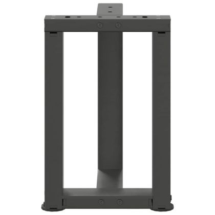 Крака за масичка за кафе, Т-образни, 2 бр., антрацит, 38x25x(42-43) см, стомана