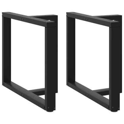 Крака за трапезна маса, Т-образни, 2 бр., черни, 90x35x(72-73) см, стомана