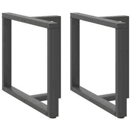 Крака за трапезна маса, Т-образни, 2 бр., антрацит, 90x35x(72-73) см, стомана
