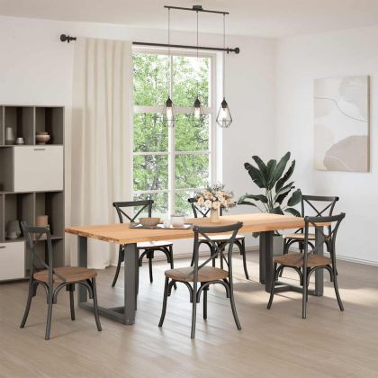 Крака за трапезна маса, Т-образни, 2 бр., антрацит, 90x35x(72-73) см, стомана