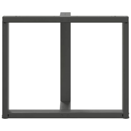Крака за трапезна маса, Т-образни, 2 бр., антрацит, 90x35x(72-73) см, стомана