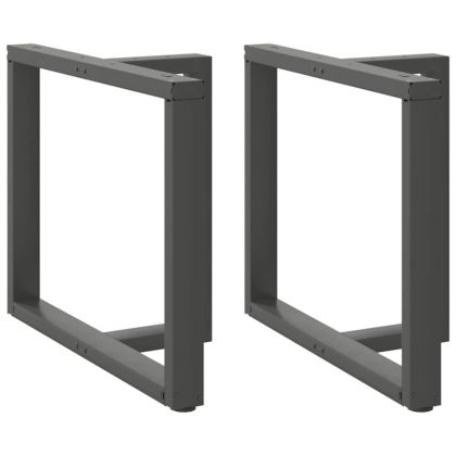 Крака за трапезна маса, Т-образни, 2 бр., антрацит, 100x35x(72-73) см, стомана