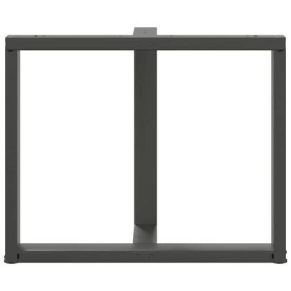 Крака за трапезна маса, Т-образни, 2 бр., антрацит, 100x35x(72-73) см, стомана