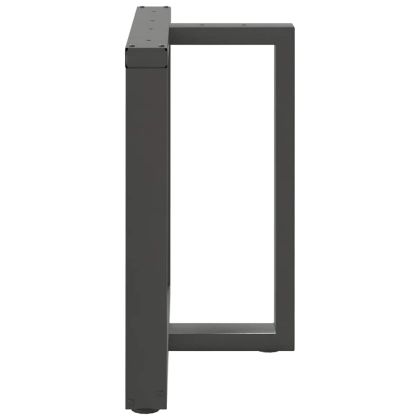 Крака за трапезна маса, Т-образни, 2 бр., антрацит, 70x35x(72-73) см, стомана