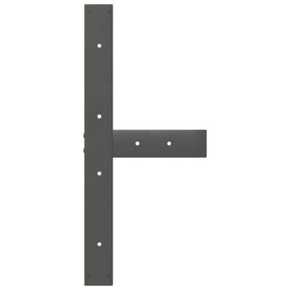 Крака за трапезна маса, Т-образни, 2 бр., антрацит, 70x35x(72-73) см, стомана