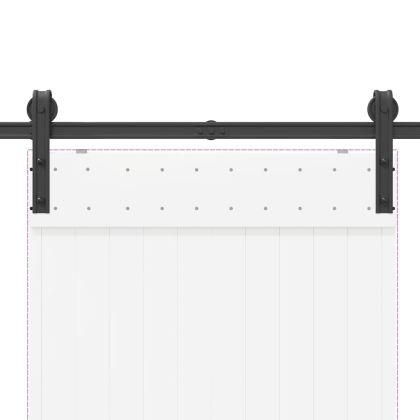 Комплект механизъм за плъзгаща врата, 183 см, стомана, черен