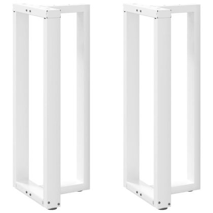 Крака за бар маса, Т-образни, 2 бр., бели, 40x35x(100-101) см, стомана