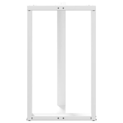 Крака за бар маса, Т-образни, 2 бр., бели, 60x35x(100-101) см, стомана