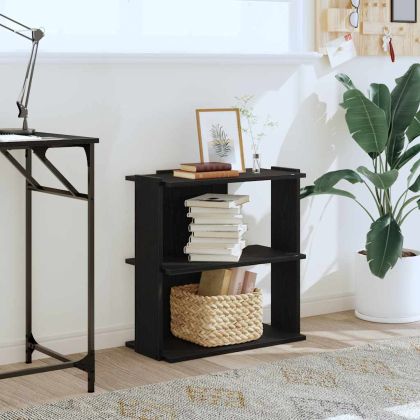 Библиотека 3 рафта черна 60x30x60 см инженерно дърво