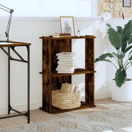 Библиотека 3 рафта опушен дъб 60x30x80 см инженерно дърво