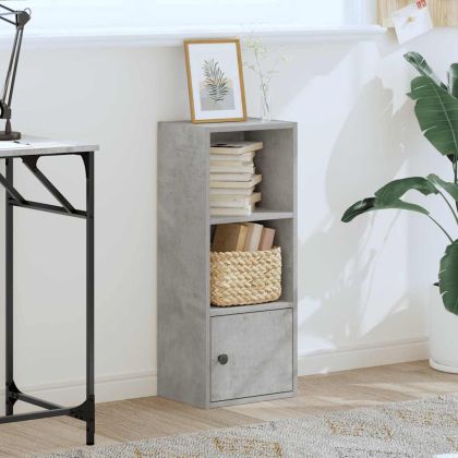 Библиотека, бетонно сива, 31x24x77 см, инженерно дърво