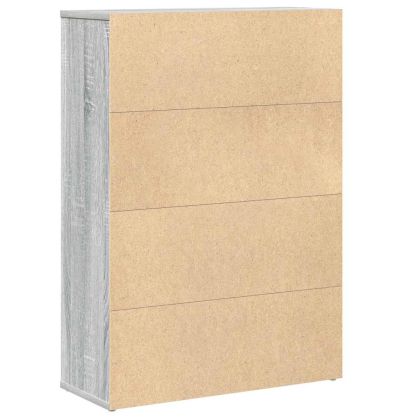 Библиотека, сив сонома, 60x24x85 см, инженерно дърво