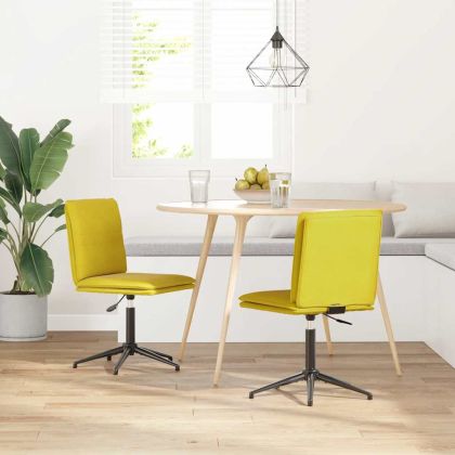 Трапезни столове, 2 бр, жълти, кадифе