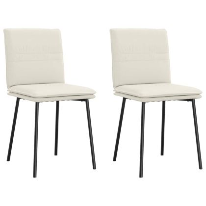 Трапезни столове, 2 бр, кремави, кадифе