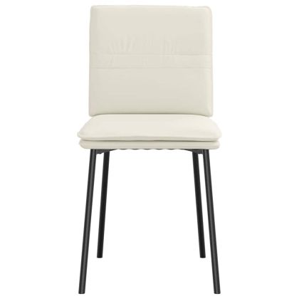 Трапезни столове, 2 бр, кремави, кадифе