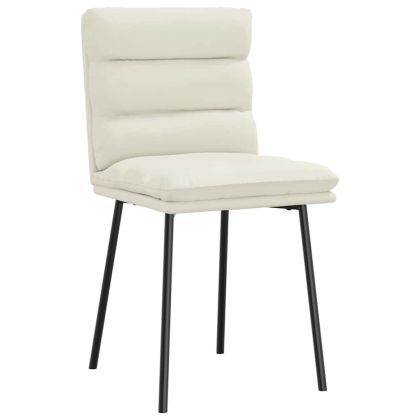 Трапезни столове, 2 бр, кремави, кадифе
