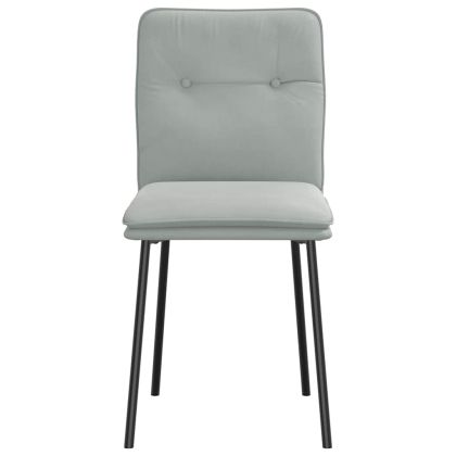 Трапезни столове, 2 бр, светлосиви, кадифе