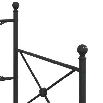 Дневна спалня с багажник без матрак Черно 80x200 cm Стомана