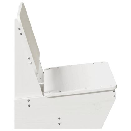 Градински столове 2 бр бели 60x64x70,5 см борово дърво масив