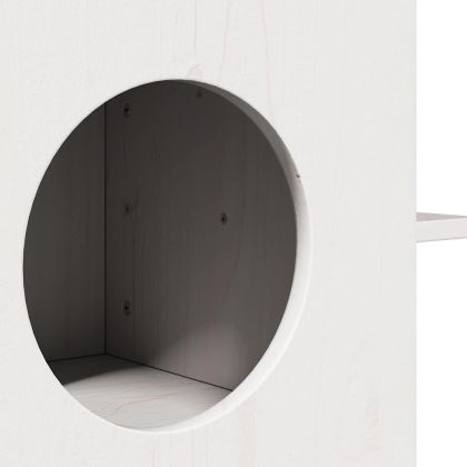 Къща за котки бяла 51x35x30 cm масивна дървесина бор