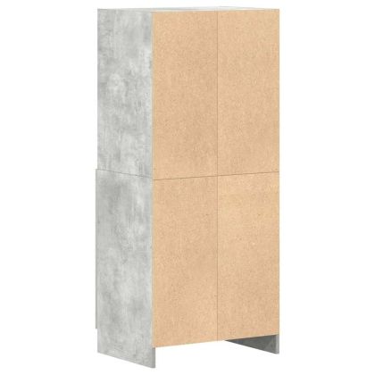 Кухненски шкаф, бетонно сив, 57x41,5x131,5 см, инженерно дърво