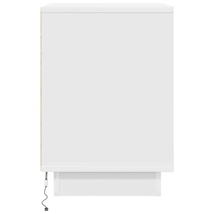 Нощни шкафчета с LED осветление 2 бр., бели 38x34x50 cm