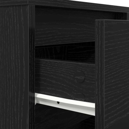 Нощно шкафче с LED осветление черно 38x34x65 cm