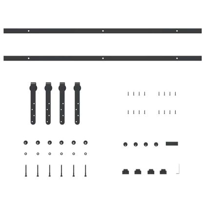 Комплект плъзгащи се врати за шкафове 200 см въглеродна стомана