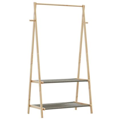 vidaXLL Закачалка за дрехи с рафтове 96x45,5x150,5 cm Бамбук