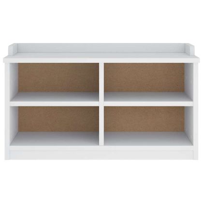 vidaXLL Пейка за антре SANDNES Бяла 87x40x50 cm Масивна дървесина Бор