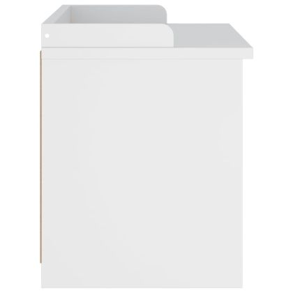 vidaXLL Пейка за антре SANDNES Бяла 87x40x50 cm Масивна дървесина Бор