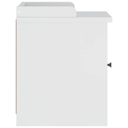 vidaXLL Пейка за антре SANDNES Бяла 45x40x50 cm Масивна дървесина Бор